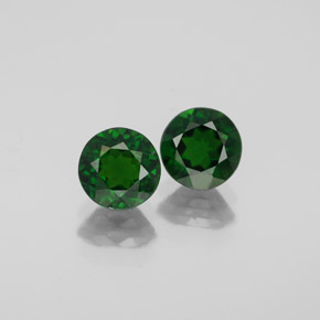 1.90 ct Green Chrome Diopside Gemstone, Chrome Diopside Gem in Round Facet Shape for Sale.