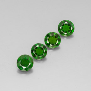3.41 ct Green Chrome Diopside Stone, Natural Chrome Diopside in Round Facet Shape for Sale