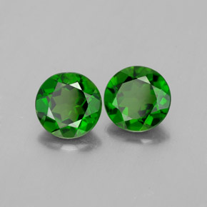 1.65 ct Green Chrome Diopside Stone, Natural Chrome Diopside in Round Facet Shape for Sale
