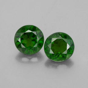 1.86 ct Green Chrome Diopside Gemstone, Chrome Diopside Gem in Round Facet Shape for Sale.