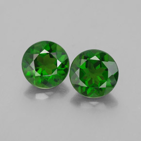 1.82 ct Green Chrome Diopside Gemstone, Chrome Diopside Gem in Round Facet Shape for Sale.
