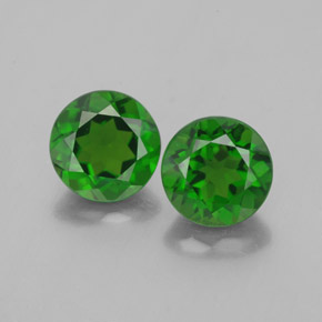 2.05 ct Green Chrome Diopside Gemstone, Chrome Diopside Gem in Round Facet Shape for Sale.