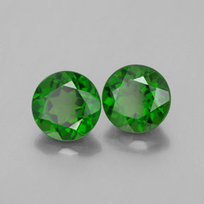 2.05 ct Green Chrome Diopside Stone, Natural Chrome Diopside in Round Facet Shape for Sale