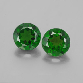 1.77 ct Green Chrome Diopside Gemstone, Chrome Diopside Gem in Round Facet Shape for Sale.