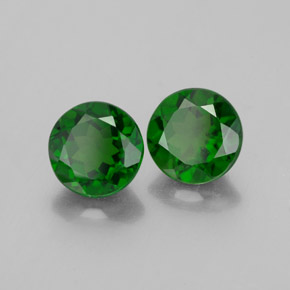 1.77 ct Green Chrome Diopside Stone, Natural Chrome Diopside in Round Facet Shape for Sale
