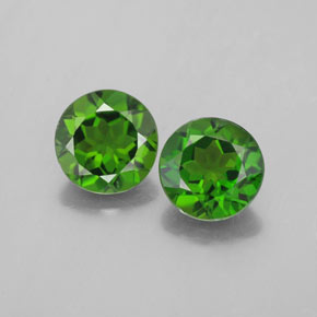 1.75 ct Green Chrome Diopside Gemstone, Chrome Diopside Gem in Round Facet Shape for Sale.