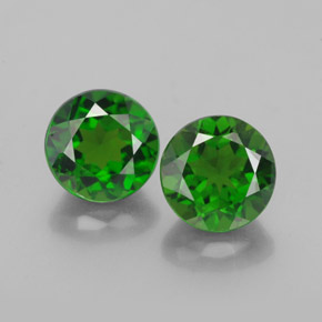 2.15 ct Green Chrome Diopside Gemstone, Chrome Diopside Gem in Round Facet Shape for Sale.