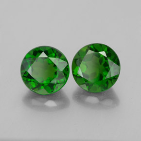 2.15 ct Green Chrome Diopside Stone, Natural Chrome Diopside in Round Facet Shape for Sale