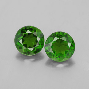1.90 ct Green Chrome Diopside Gemstone, Chrome Diopside Gem in Round Facet Shape for Sale.