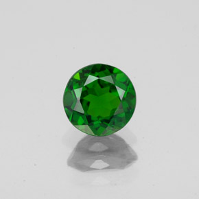 0.85 ct Green Chrome Diopside Gemstone, Chrome Diopside Gem in Round Facet Shape for Sale.