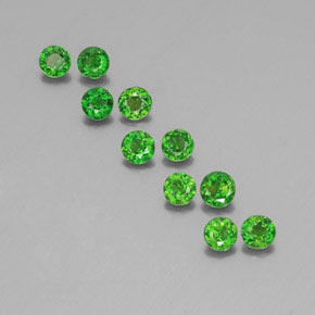 1.95 ct Green Chrome Diopside Gemstone, Chrome Diopside Gem in Round Facet Shape for Sale.