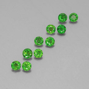 1.95 ct Green Chrome Diopside Stone, Natural Chrome Diopside in Round Facet Shape for Sale