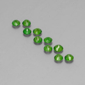 Chrome Diopside Gemstone in 3.5 mm (calibrated) Size for Sale, Chrome Diopside Stone in Green Color