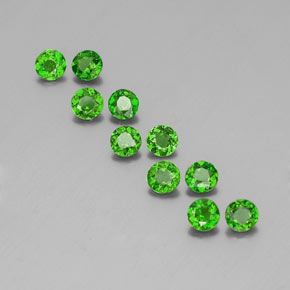 1.94 ct Green Chrome Diopside Gemstone, Chrome Diopside Gem in Round Facet Shape for Sale.
