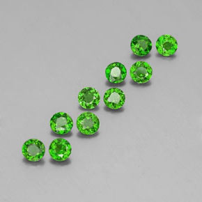 1.94 ct Green Chrome Diopside Stone, Natural Chrome Diopside in Round Facet Shape for Sale