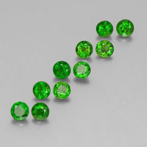 3.02 ct Green Chrome Diopside Stone, Natural Chrome Diopside in Round Facet Shape for Sale