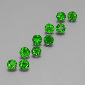 2.63 ct Green Chrome Diopside Stone, Natural Chrome Diopside in Round Facet Shape for Sale
