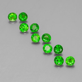 2.43 ct Green Chrome Diopside Gemstone, Chrome Diopside Gem in Round Facet Shape for Sale.