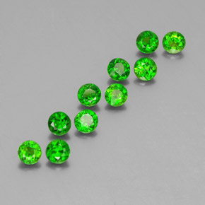 2.43 ct Green Chrome Diopside Stone, Natural Chrome Diopside in Round Facet Shape for Sale