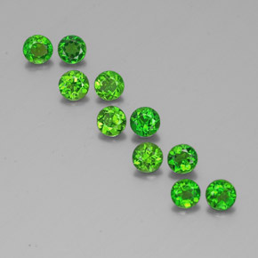 2.50 ct Green Chrome Diopside Gemstone, Chrome Diopside Gem in Round Facet Shape for Sale.