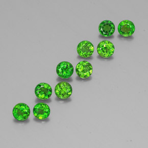 2.50 ct Green Chrome Diopside Stone, Natural Chrome Diopside in Round Facet Shape for Sale