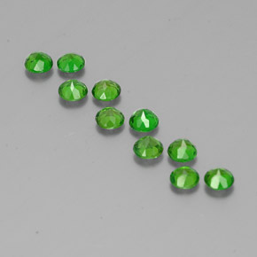 Chrome Diopside Gemstone in 4 mm (calibrated) Size for Sale, Chrome Diopside Stone in Green Color