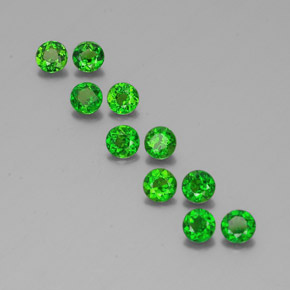 2.28 ct Green Chrome Diopside Gemstone, Chrome Diopside Gem in Round Facet Shape for Sale.