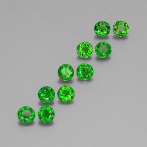 2.28 ct Green Chrome Diopside Stone, Natural Chrome Diopside in Round Facet Shape for Sale