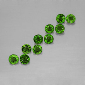 2.07 ct Green Chrome Diopside Stone, Natural Chrome Diopside in Round Facet Shape for Sale