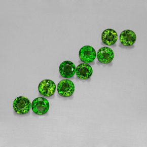 2.17 ct Green Chrome Diopside Gemstone, Chrome Diopside Gem in Round Facet Shape for Sale.