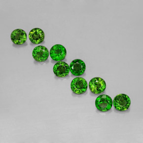 2.17 ct Green Chrome Diopside Stone, Natural Chrome Diopside in Round Facet Shape for Sale