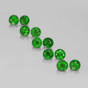 2.88 ct Green Chrome Diopside Gemstone, Chrome Diopside Gem in Round Facet Shape for Sale.
