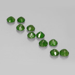 Chrome Diopside Gemstone in 4 mm (calibrated) Size for Sale, Chrome Diopside Stone in Green Color