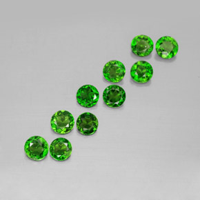 1.89 ct Green Chrome Diopside Gemstone, Chrome Diopside Gem in Round Facet Shape for Sale.