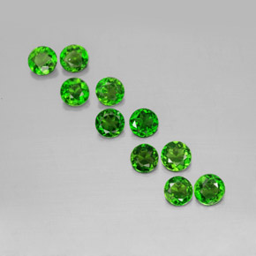 1.89 ct Green Chrome Diopside Stone, Natural Chrome Diopside in Round Facet Shape for Sale