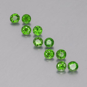 2.60 ct Green Chrome Diopside Gemstone, Chrome Diopside Gem in Round Facet Shape for Sale.