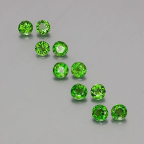 2.12 ct Green Chrome Diopside Gemstone, Chrome Diopside Gem in Round Facet Shape for Sale.