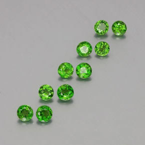2.12 ct Green Chrome Diopside Stone, Natural Chrome Diopside in Round Facet Shape for Sale