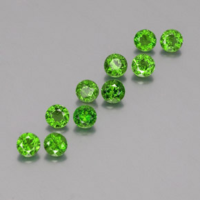 2.73 ct Green Chrome Diopside Stone, Natural Chrome Diopside in Round Facet Shape for Sale
