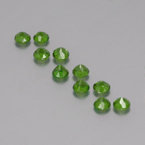 Chrome Diopside Gemstone in 4 mm (calibrated) Size for Sale, Chrome Diopside Stone in Green Color