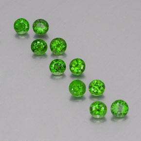 2.87 ct Green Chrome Diopside Gemstone, Chrome Diopside Gem in Round Facet Shape for Sale.