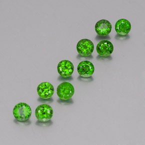 2.87 ct Green Chrome Diopside Stone, Natural Chrome Diopside in Round Facet Shape for Sale