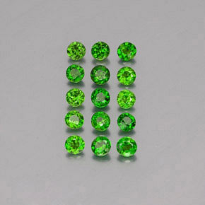 3.31 ct Green Chrome Diopside Gemstone, Chrome Diopside Gem in Round Facet Shape for Sale.