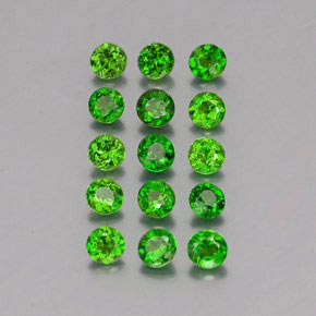 3.31 ct Green Chrome Diopside Stone, Natural Chrome Diopside in Round Facet Shape for Sale