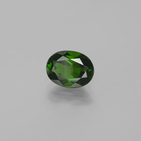 1.54 ct Green Chrome Diopside Stone, Natural Chrome Diopside in Oval Facet Shape for Sale