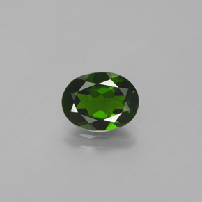 1.68 ct Green Chrome Diopside Gemstone, Chrome Diopside Gem in Oval Facet Shape for Sale.