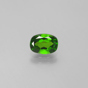 0.94 ct Green Chrome Diopside Gemstone, Chrome Diopside Gem in Cushion-Cut Shape for Sale.