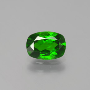 0.87 ct Green Chrome Diopside Gemstone, Chrome Diopside Gem in Cushion-Cut Shape for Sale.