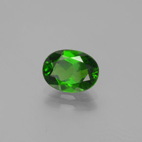 1.29 ct Green Chrome Diopside Stone, Natural Chrome Diopside in Oval Facet Shape for Sale