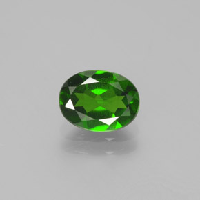 1.39 ct Green Chrome Diopside Gemstone, Chrome Diopside Gem in Oval Facet Shape for Sale.